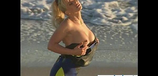  Big tit blonde nude at the beach